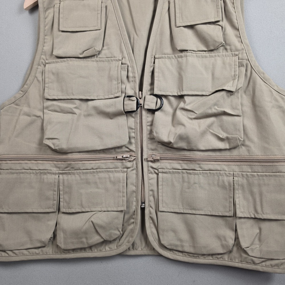 Sawyer's 1992 Avon Vintage Safari Fishing Photo Vest Men's M Khaki Tan Cargo Zip - Picture 3 of 10